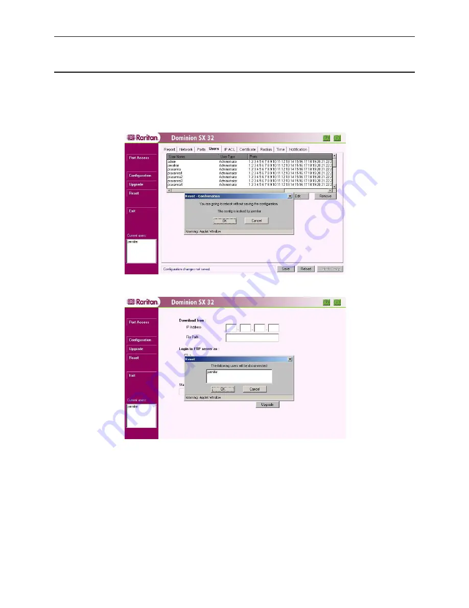 Raritan Dominion SX16 Installation And Operation Manual Download Page 80