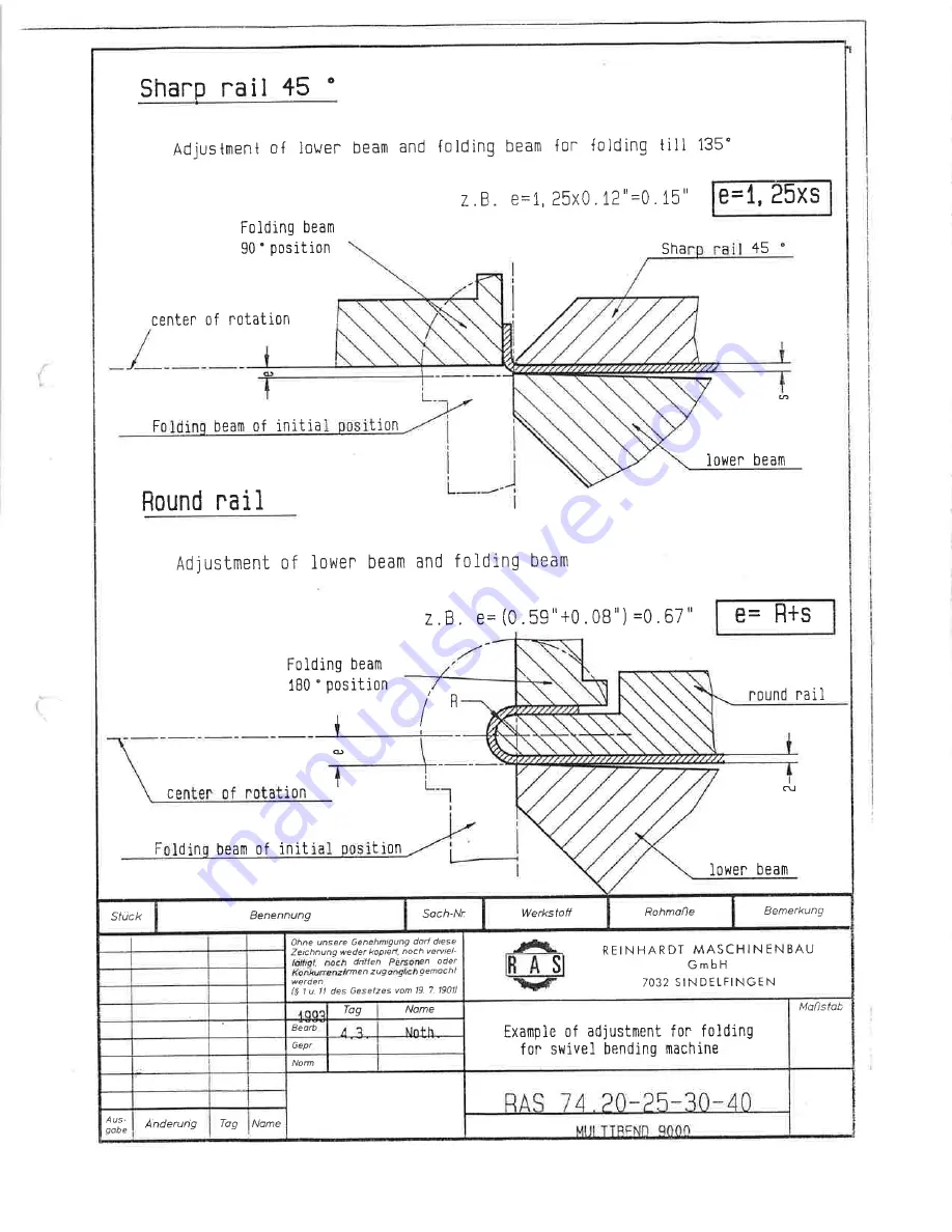 RAS MULTIBEND 9000 Operator'S Manual Download Page 121