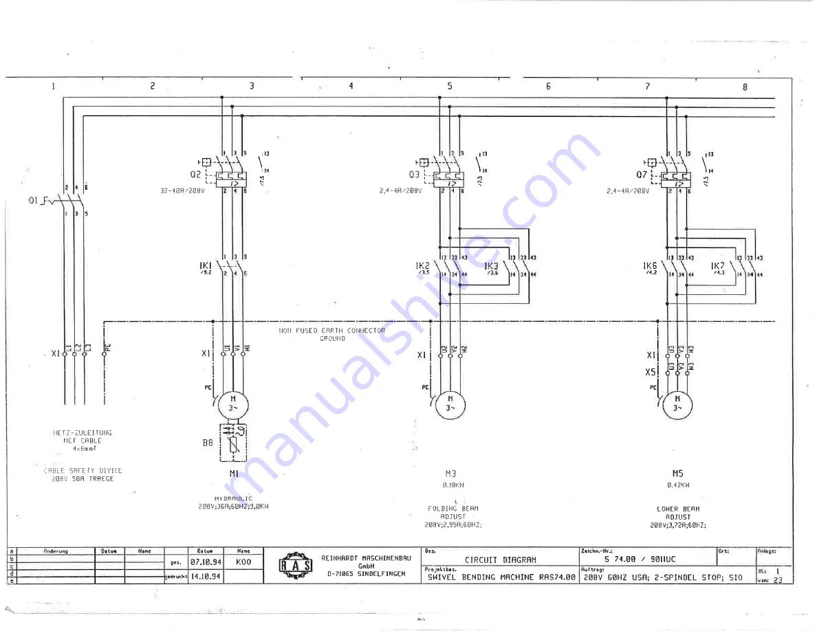 RAS MULTIBEND 9000 Operator'S Manual Download Page 136