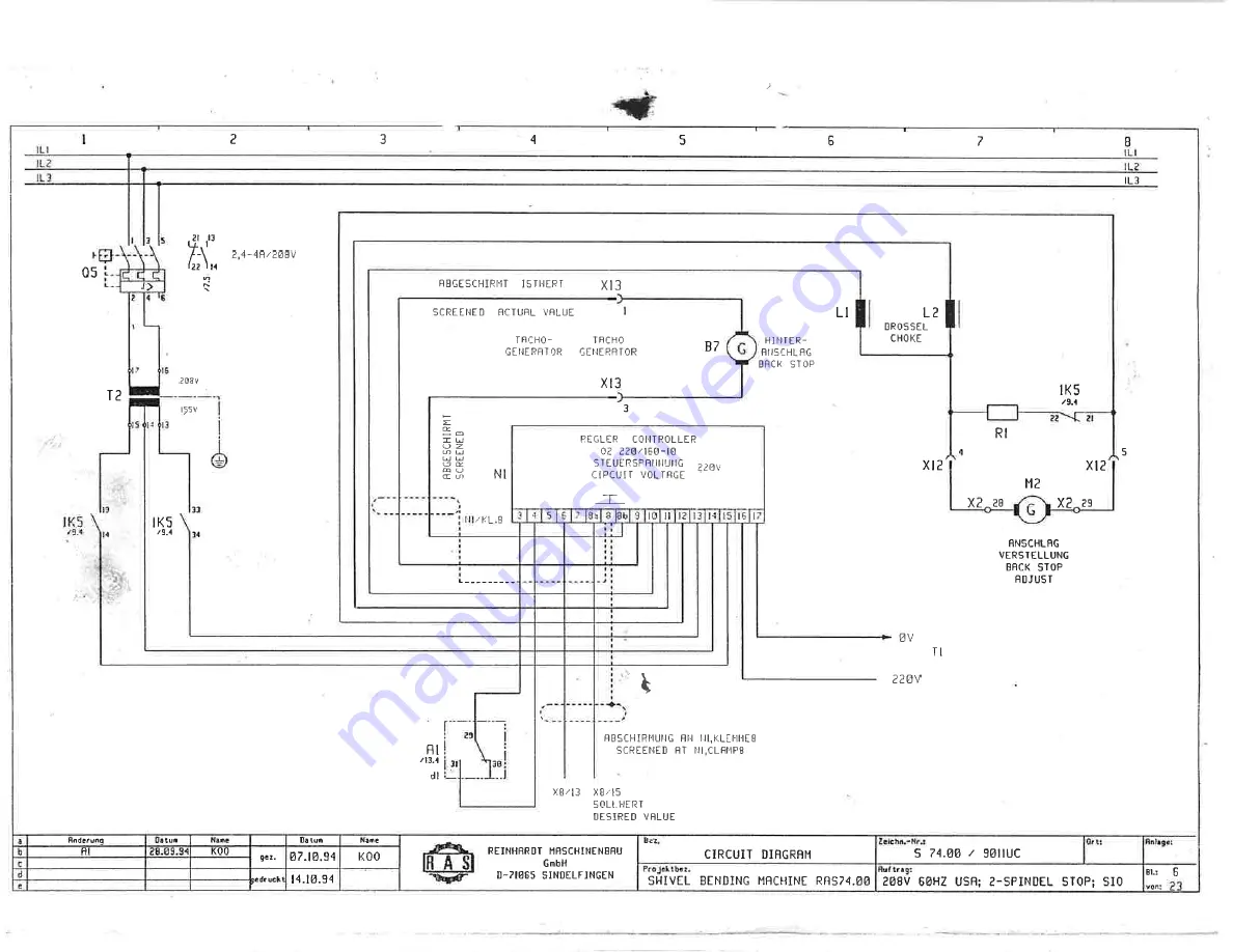 RAS MULTIBEND 9000 Operator'S Manual Download Page 141