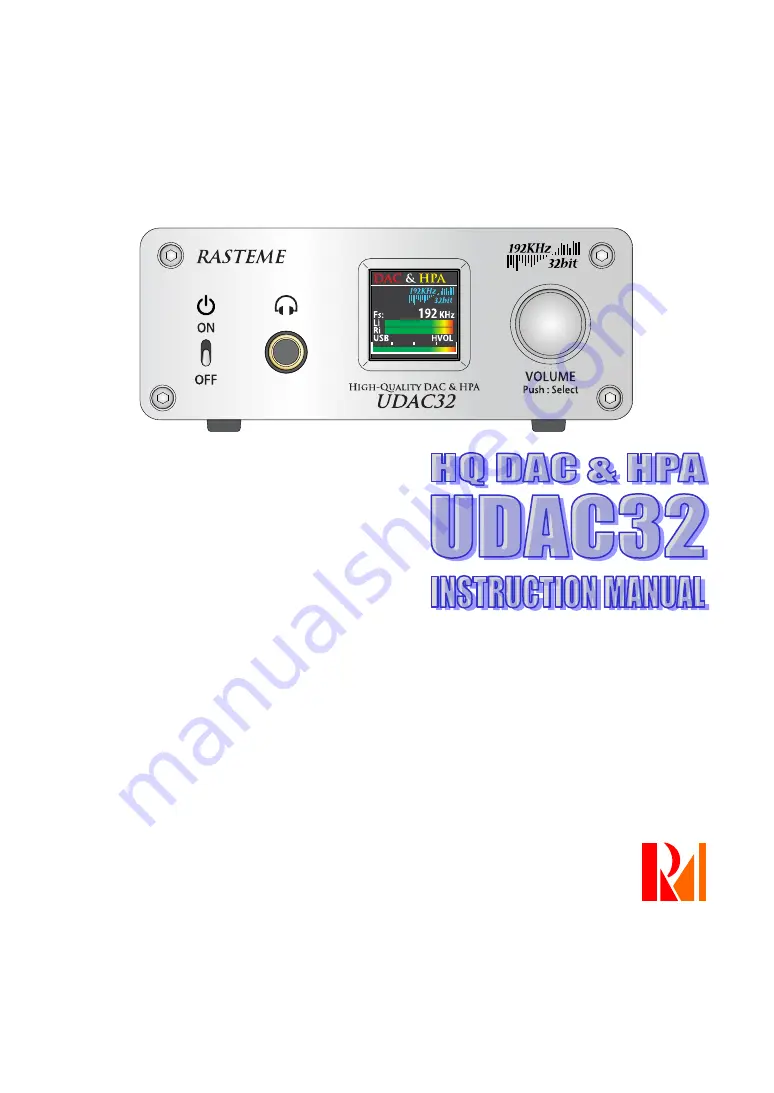 Rasteme Systems UDAC32 Instruction Manual Download Page 1