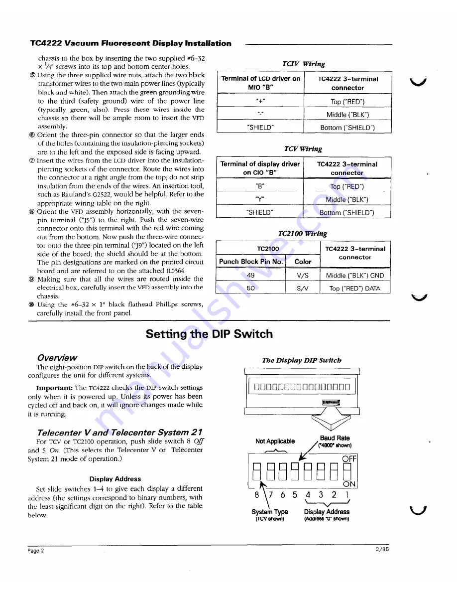 rauland TC4222 Installation Manual Download Page 2