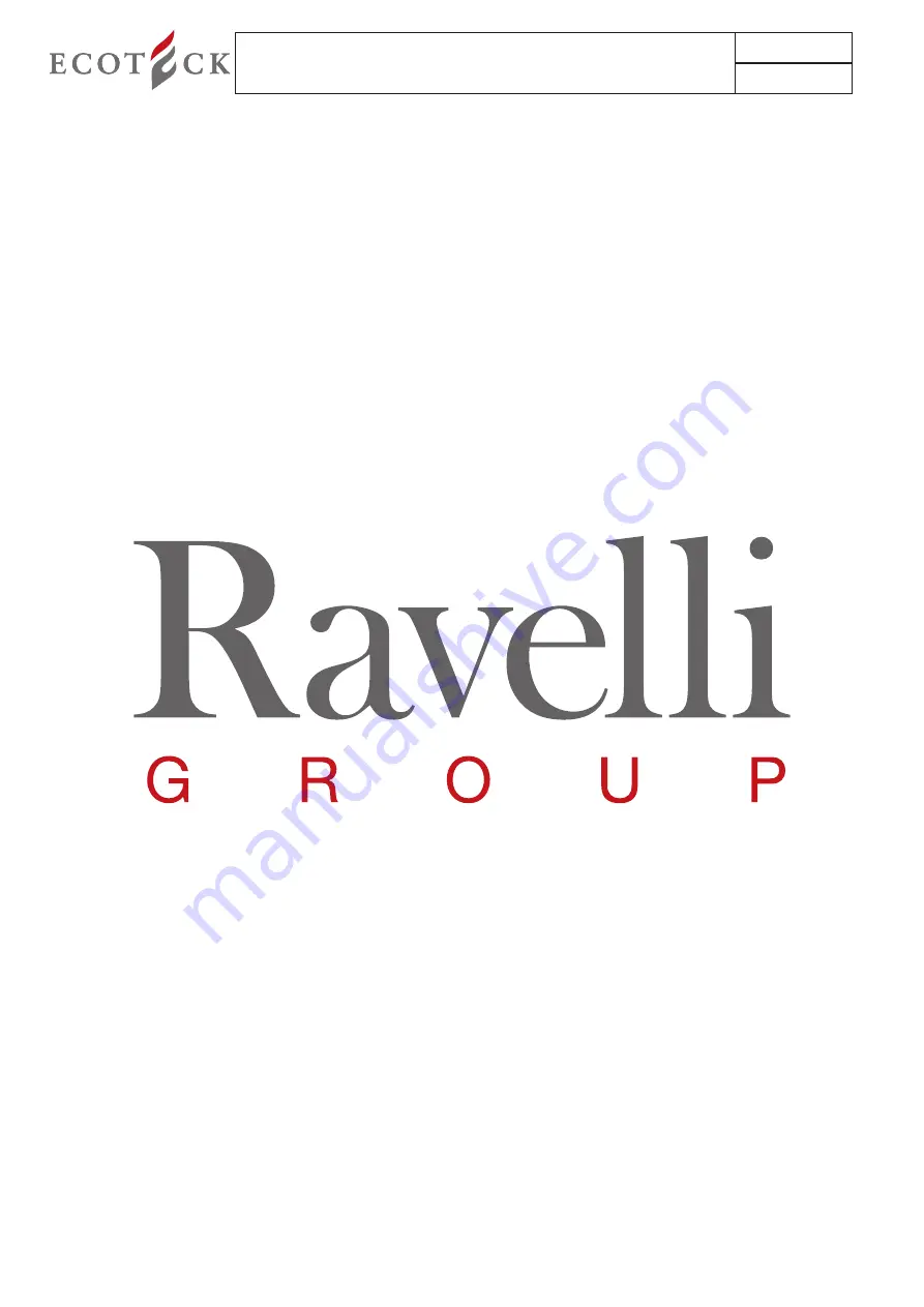 Ravelli Ecotek FLOW LINE Installer Manual Download Page 33