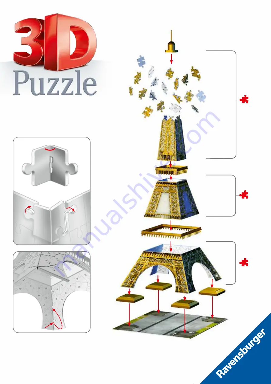 Ravensburger 3D Puzzle La Tour Eiffel Скачать руководство пользователя страница 1