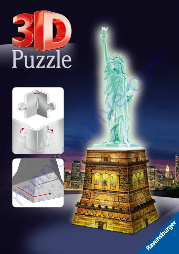 Ravensburger 3D Puzzle Statue of Liberty Night Edition Скачать руководство пользователя страница 1