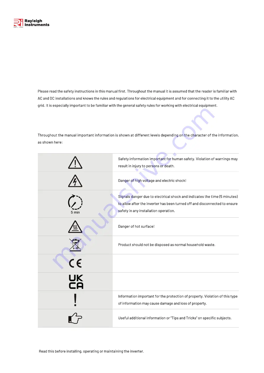 Rayleigh Instruments RI-ENERGYFLOW 3P Series User Manual Download Page 4