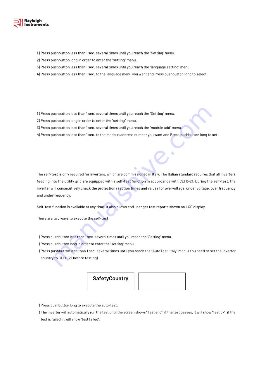 Rayleigh Instruments RI-ENERGYFLOW 3P Series Скачать руководство пользователя страница 20