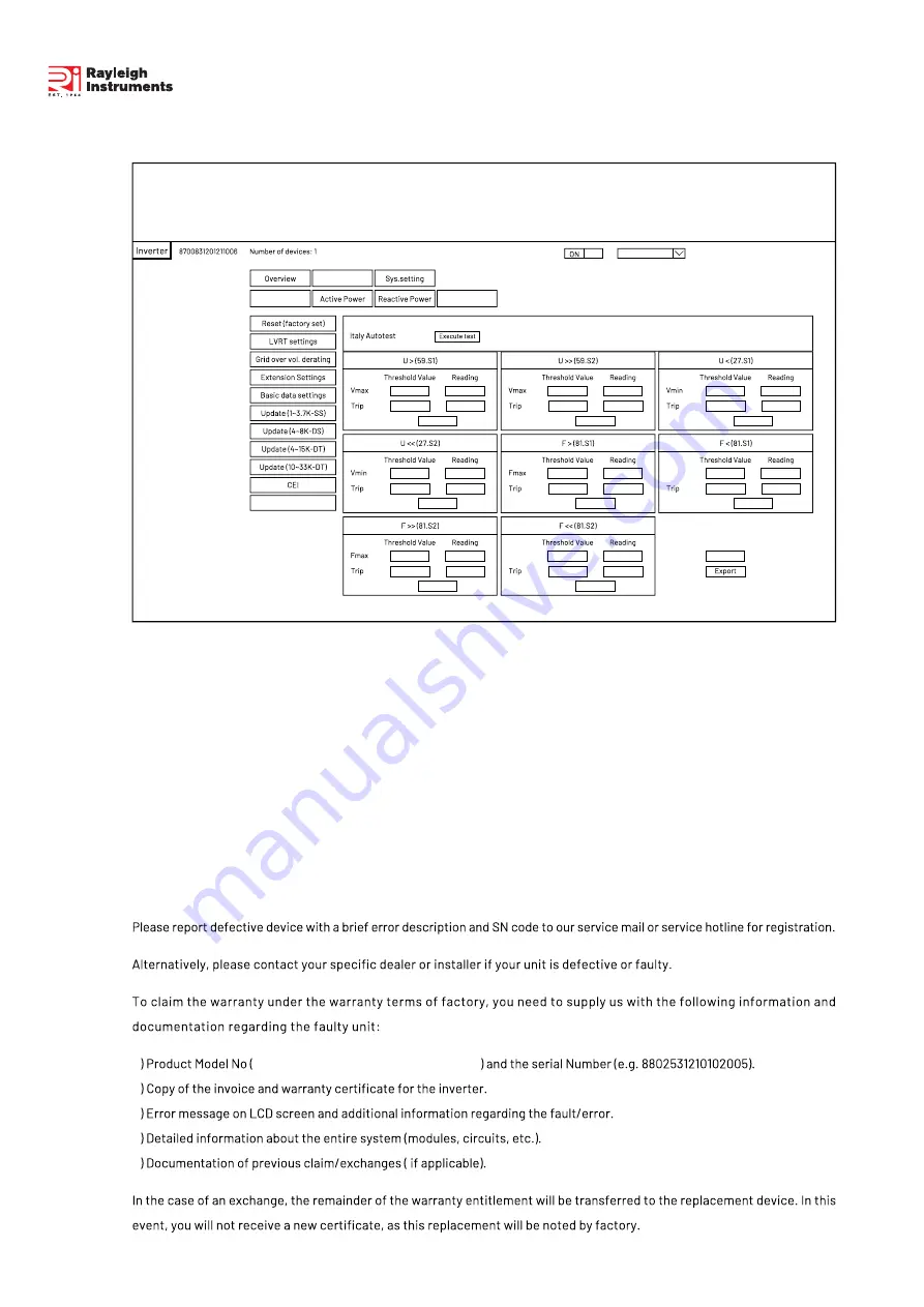 Rayleigh Instruments RI-ENERGYFLOW 3P Series Скачать руководство пользователя страница 22