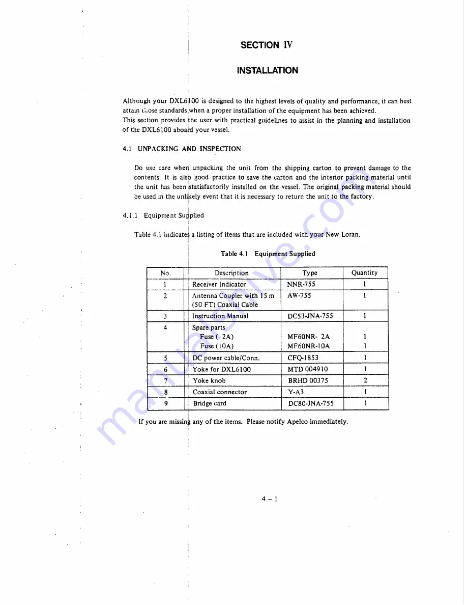 Raymarine Apelco DXL-6100 User Manual Download Page 60