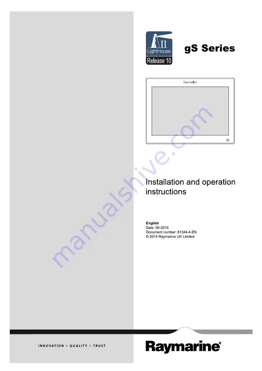 Raymarine gS Series Installation And Operation Instructions Manual Download Page 1