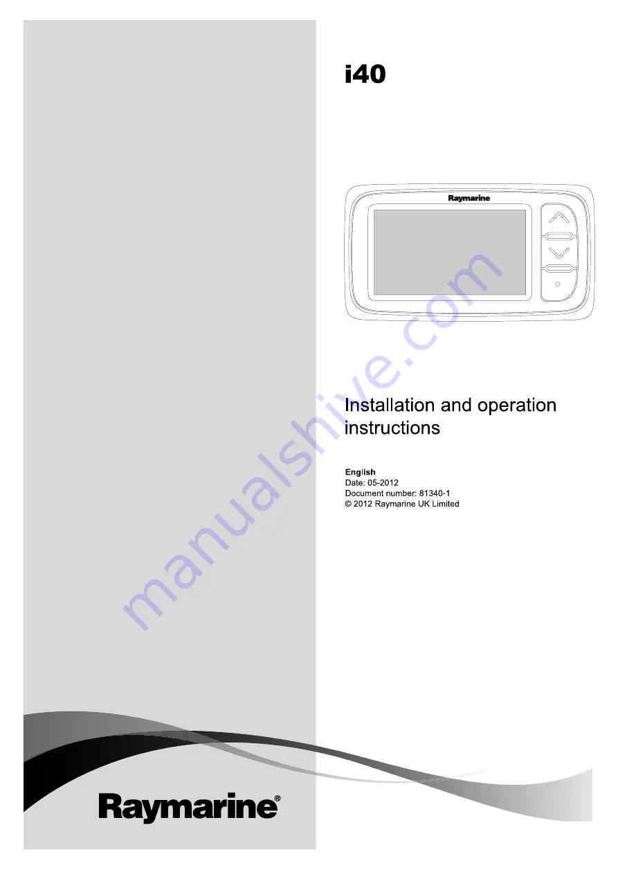 Raymarine i40 Installation And Operation Instructions Manual Download Page 1