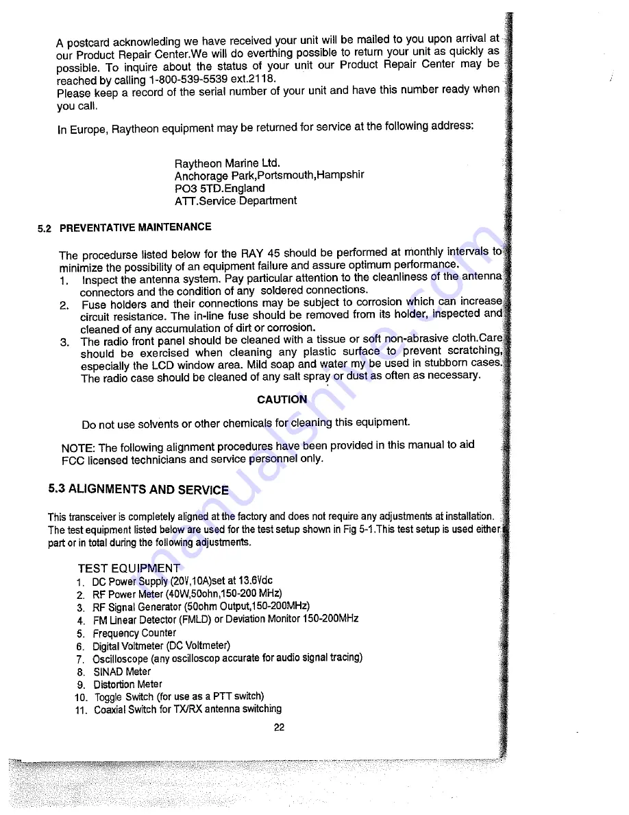 Raymarine Ray 45 User Manual Download Page 26