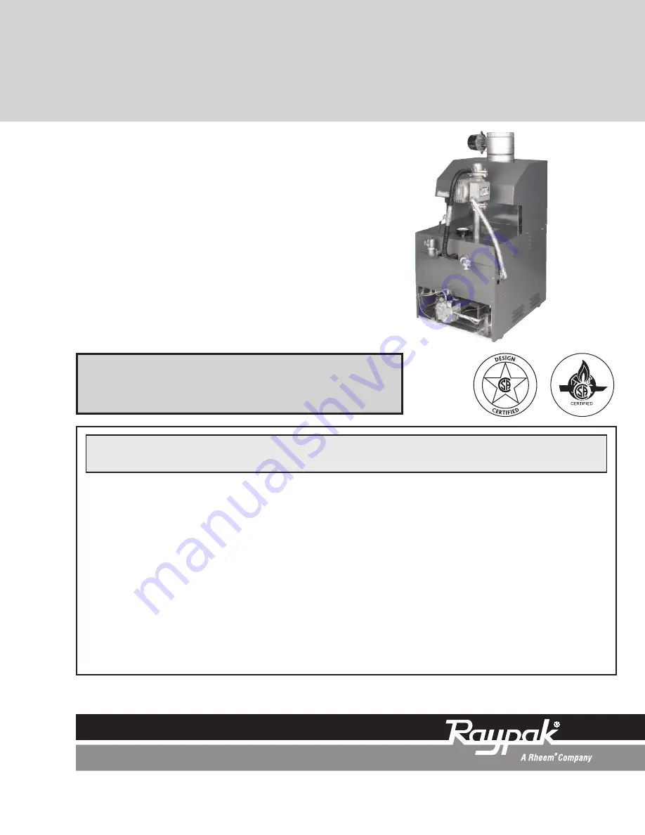 Raypak 0030B Скачать руководство пользователя страница 1