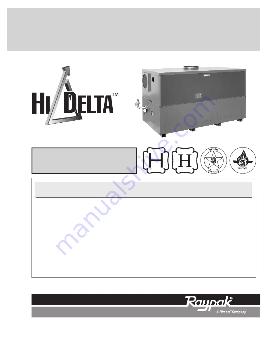 Raypak 992B-2342B Скачать руководство пользователя страница 1