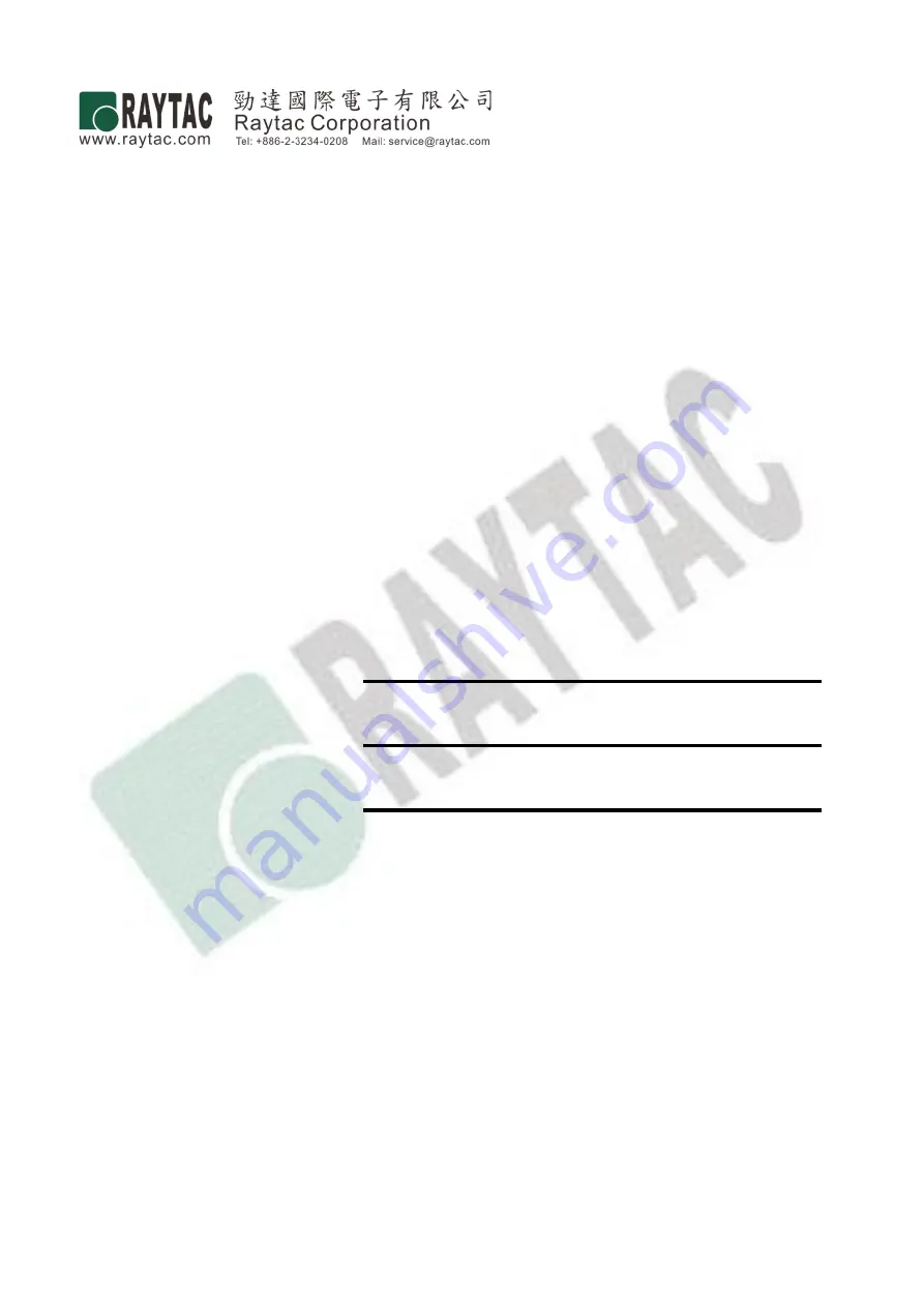 RAYTAC MDBT42T-AT-UART-S User Manual Download Page 1