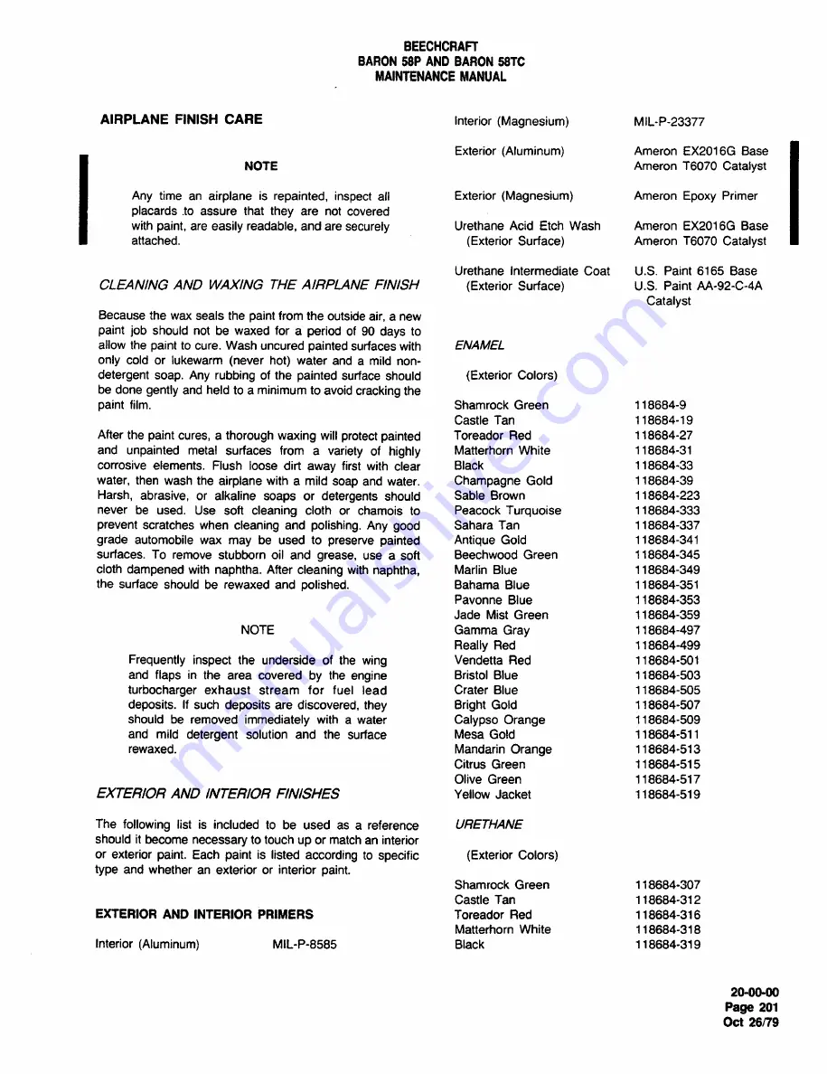 Raytheon BEECH BARON 58P Maintenance Manual Download Page 151