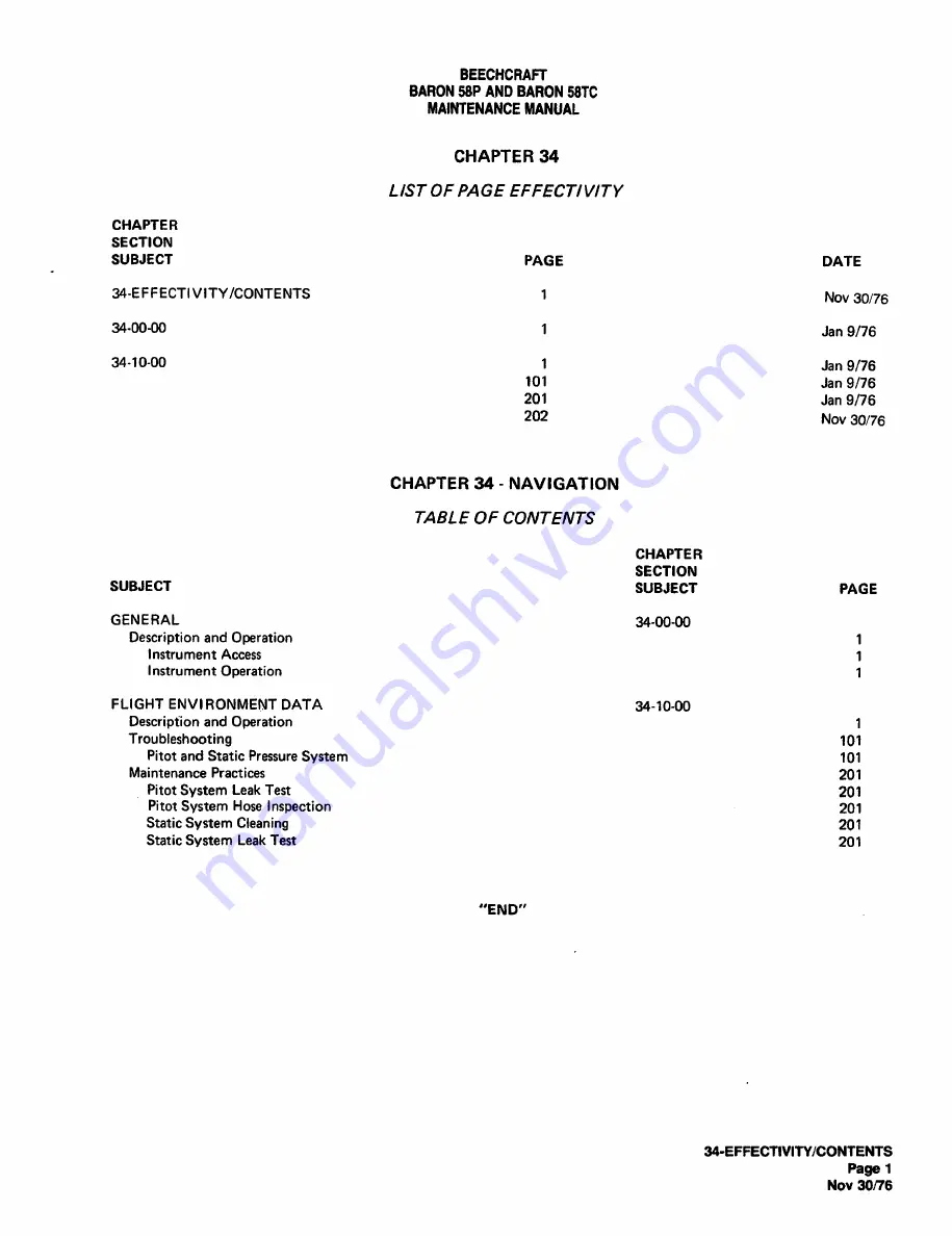 Raytheon BEECH BARON 58P Maintenance Manual Download Page 431