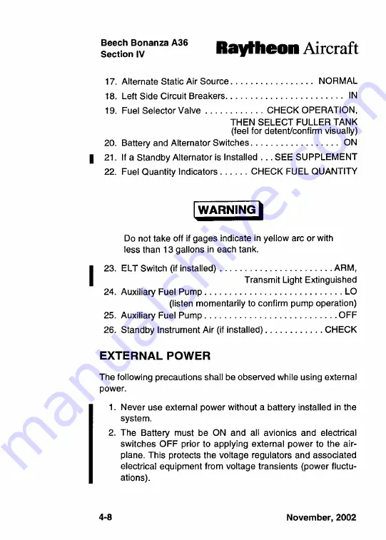 Raytheon Beech Bonanza A36 Pilot'S Operating Handbook And Flight Manual Download Page 89