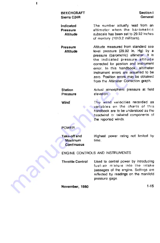 Raytheon Beechcraft SIERRA C24R Pilot Operating Handbook Download Page 30