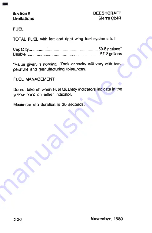 Raytheon Beechcraft SIERRA C24R Pilot Operating Handbook Download Page 57