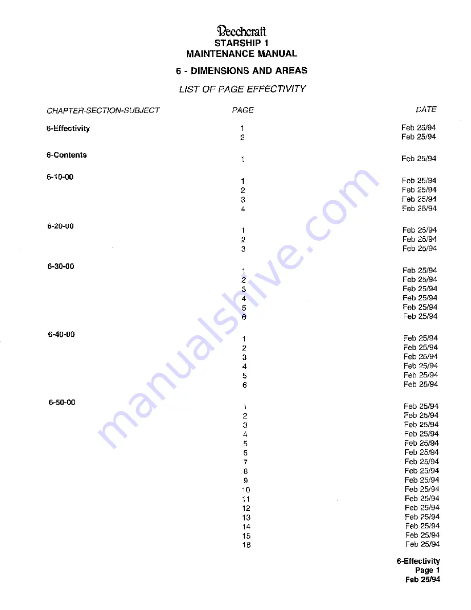 Raytheon Beechraft Starship 2000 Maintenance Manual Download Page 67