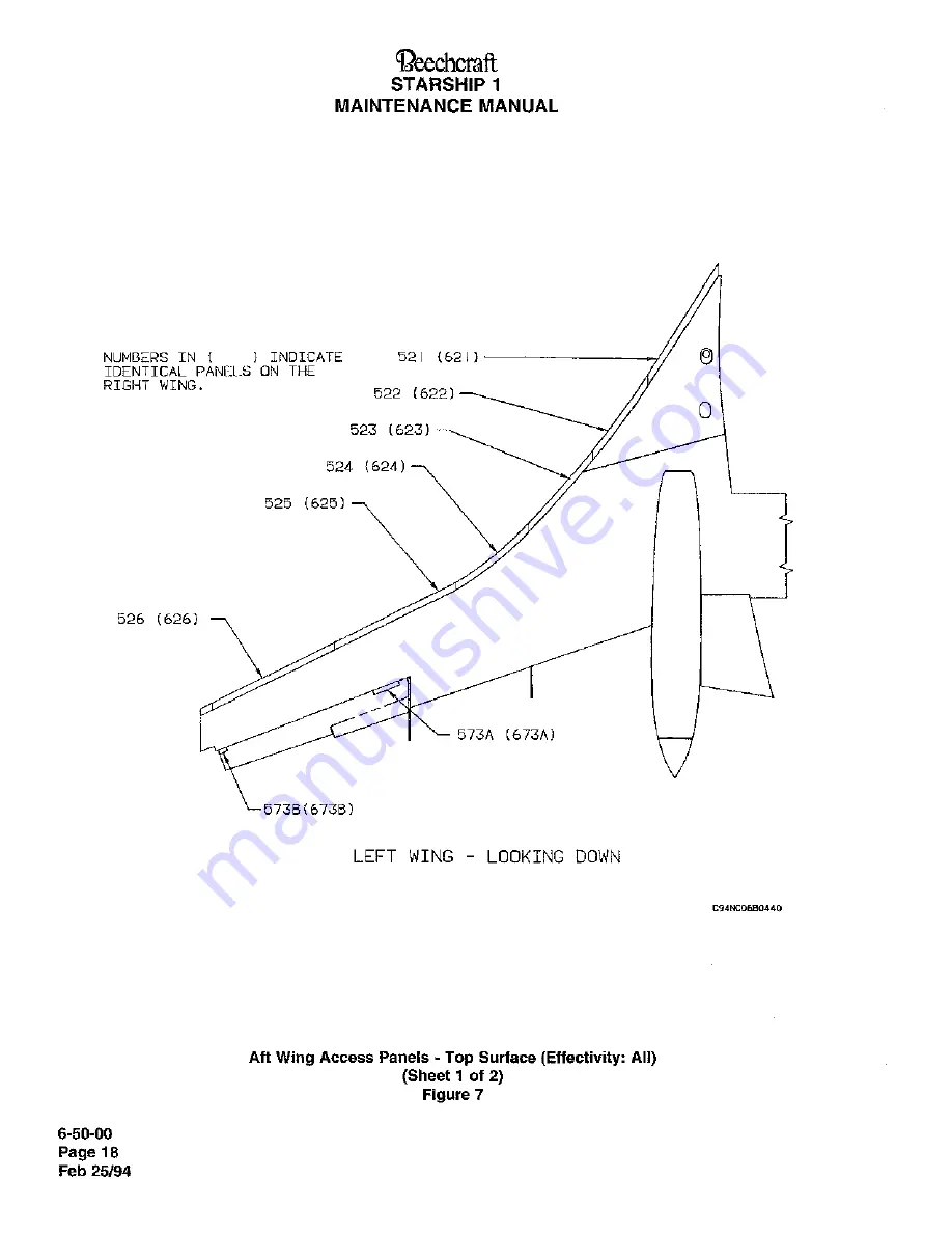 Raytheon Beechraft Starship 2000 Maintenance Manual Download Page 106