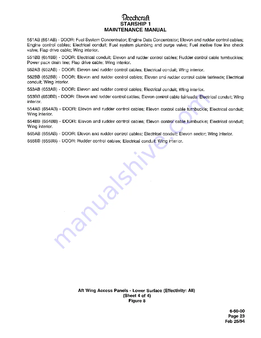 Raytheon Beechraft Starship 2000 Maintenance Manual Download Page 111