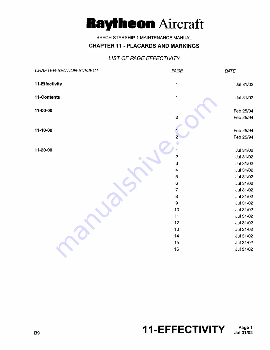 Raytheon Beechraft Starship 2000 Maintenance Manual Download Page 158