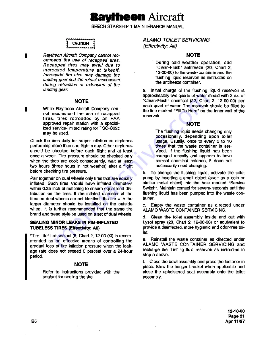 Raytheon Beechraft Starship 2000 Maintenance Manual Download Page 211