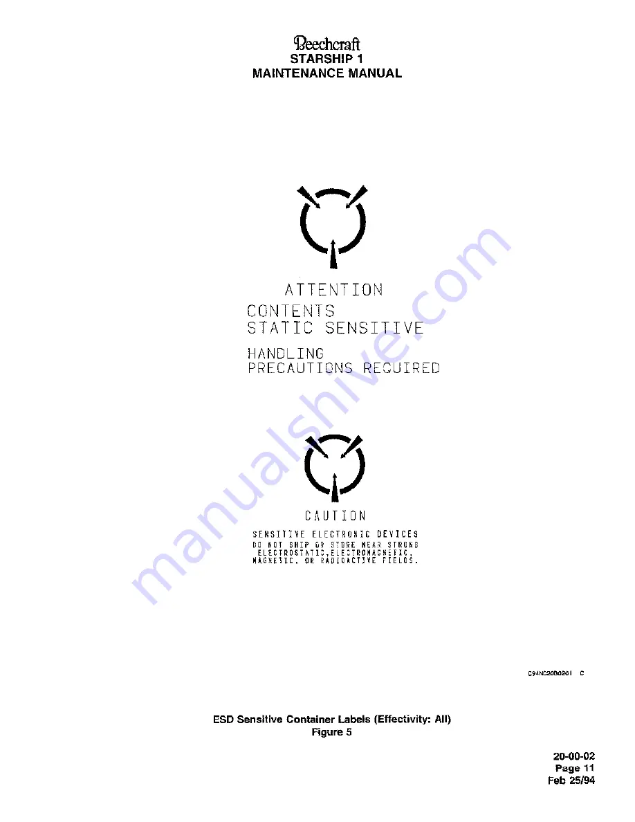 Raytheon Beechraft Starship 2000 Maintenance Manual Download Page 264