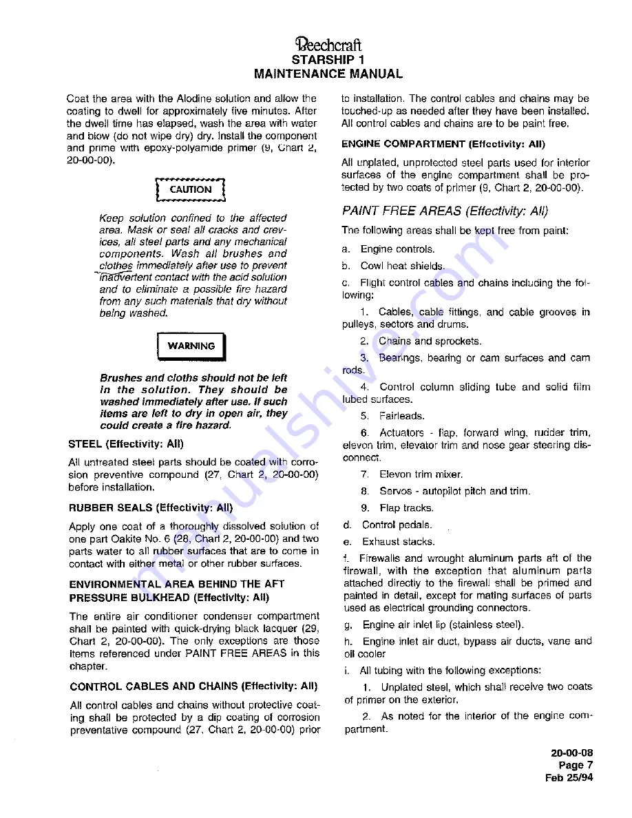 Raytheon Beechraft Starship 2000 Maintenance Manual Download Page 329