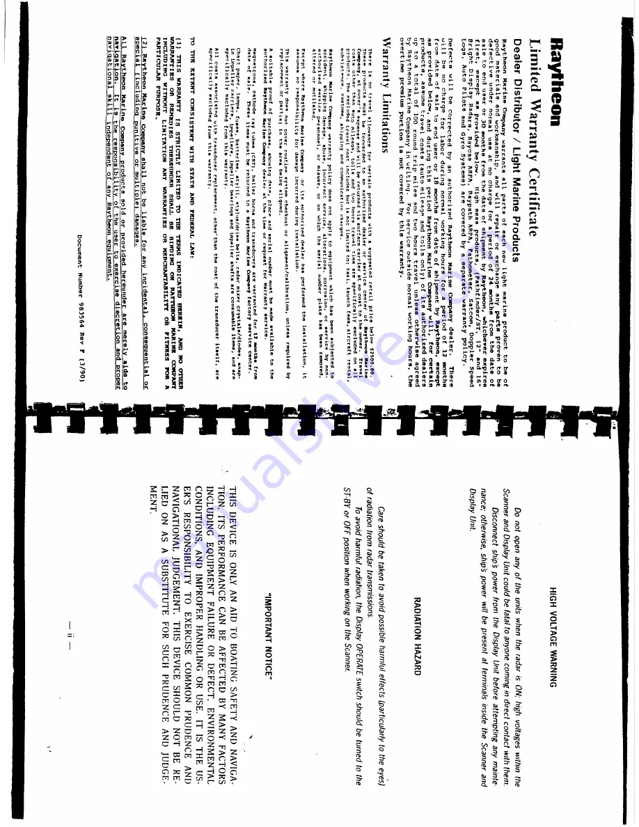 Raytheon R10X Instruction Manual Download Page 4