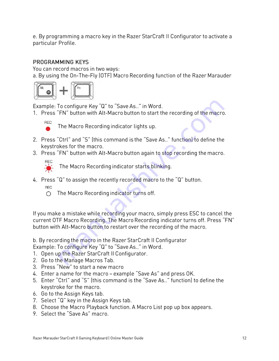 Razer Marauder StartCraft II Master Manual Download Page 12