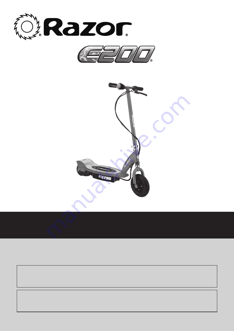 Razor E200s Owner'S Manual Download Page 1