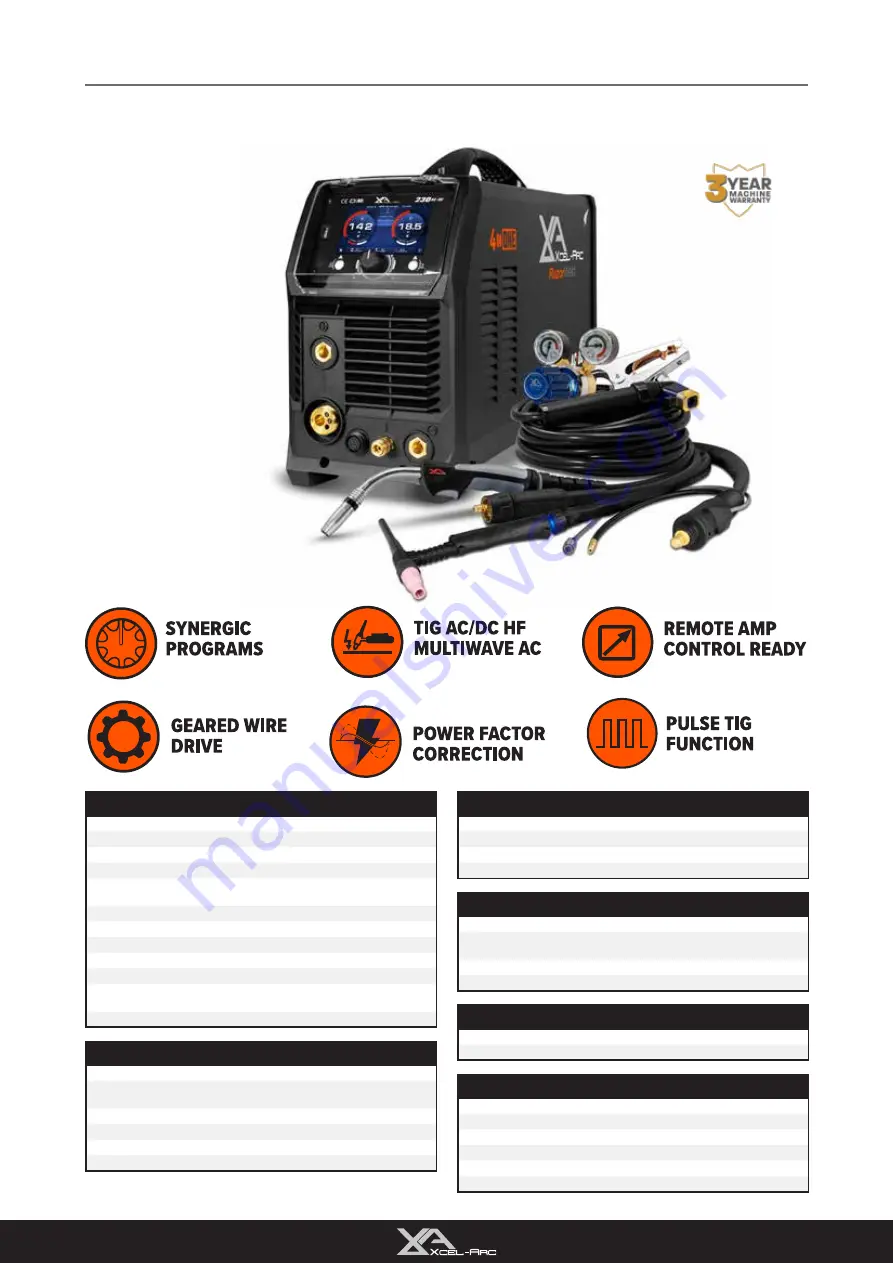 Razorweld Xcel-Arc MULTI 230 AC/DC Скачать руководство пользователя страница 8
