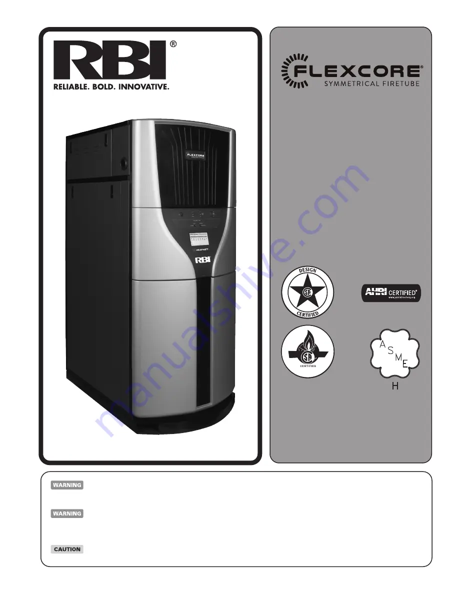 RBI FlexCore CK 1000 Installation And Operation Instructions Manual Download Page 1