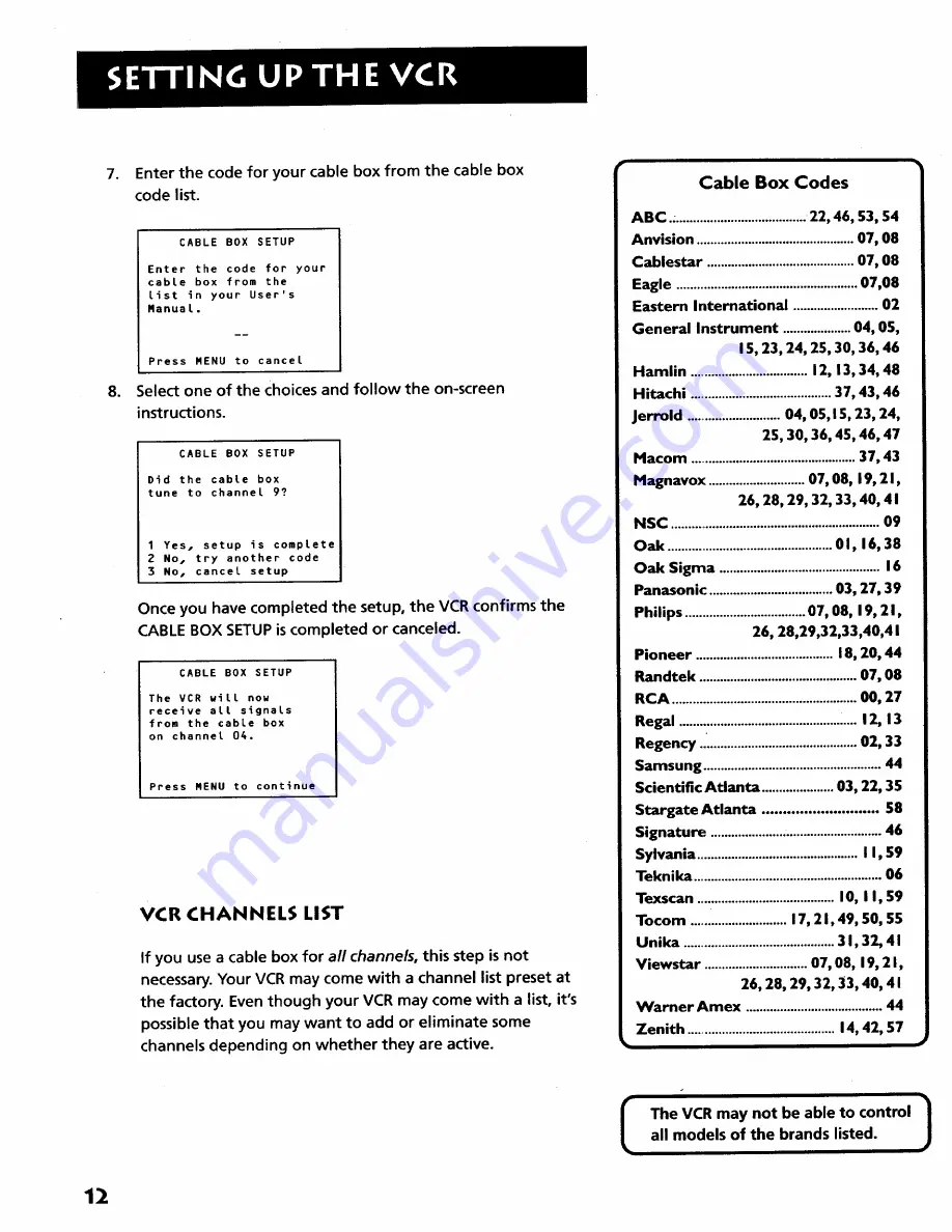 RCA VR628HF User Manual Download Page 16