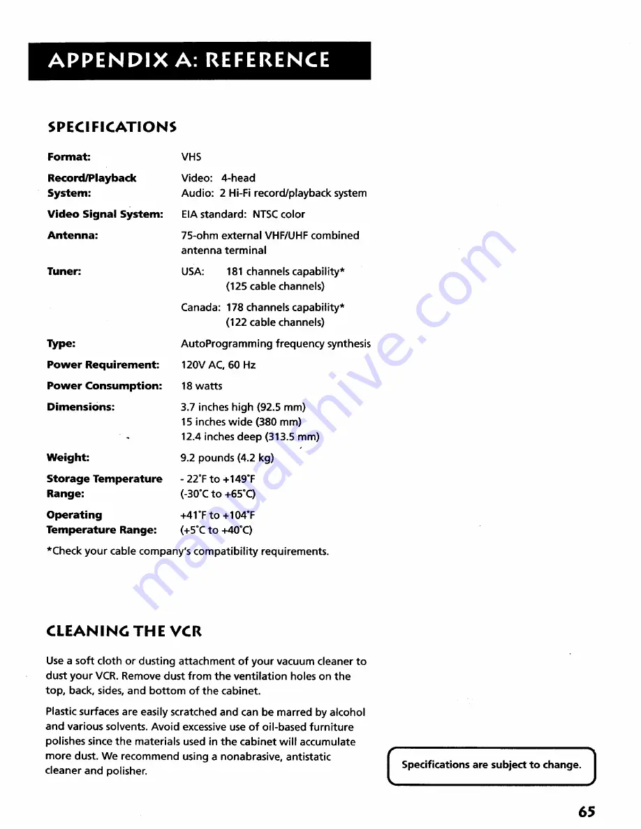 RCA VR643HF User Manual Download Page 69