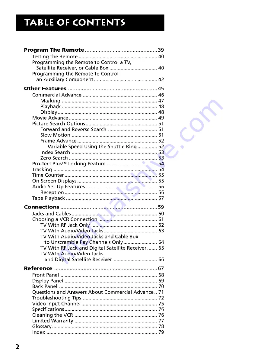 RCA VR694HF User Manual Download Page 4