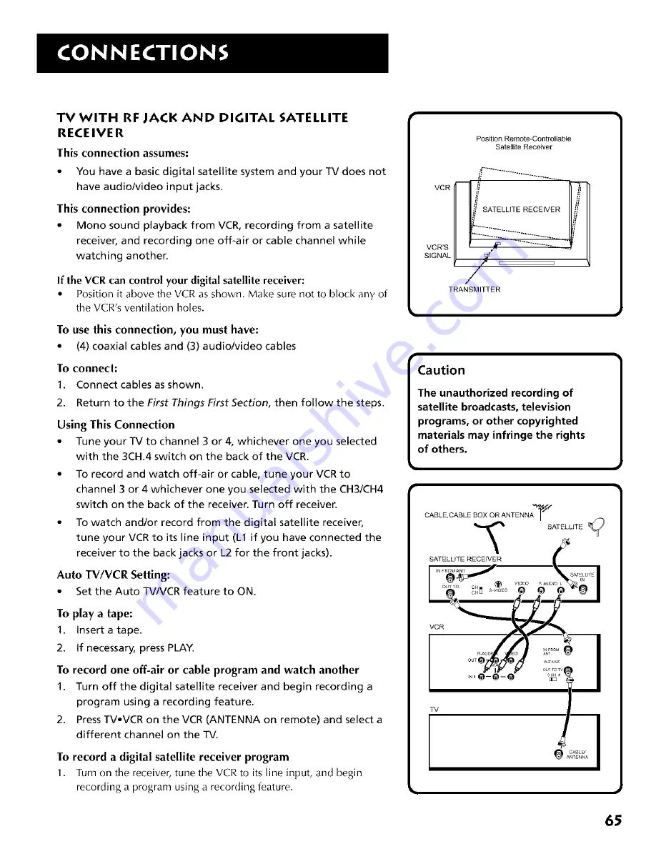 RCA VR694HF User Manual Download Page 67