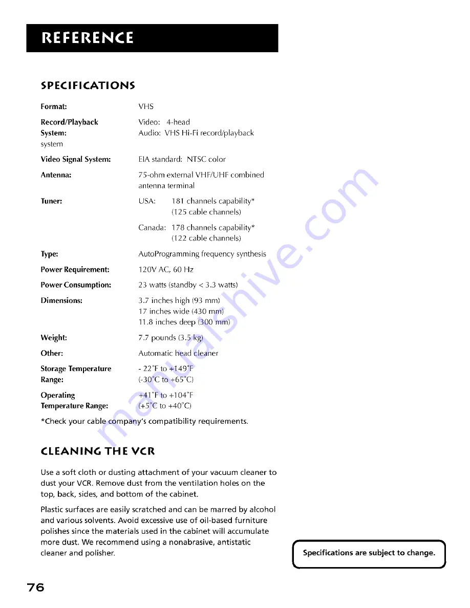 RCA VR694HF User Manual Download Page 78