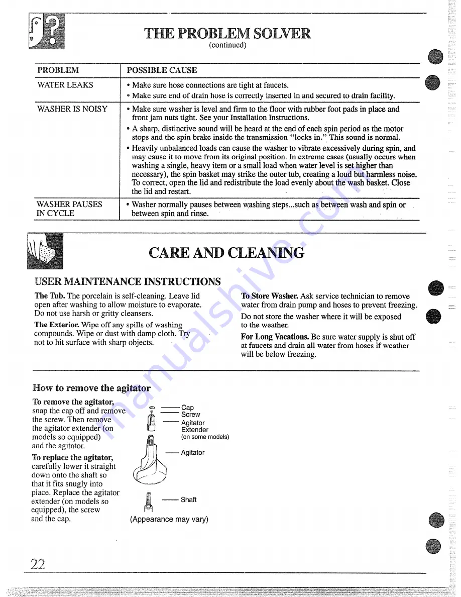 RCA WRW3505R Use And Care Manual Download Page 22