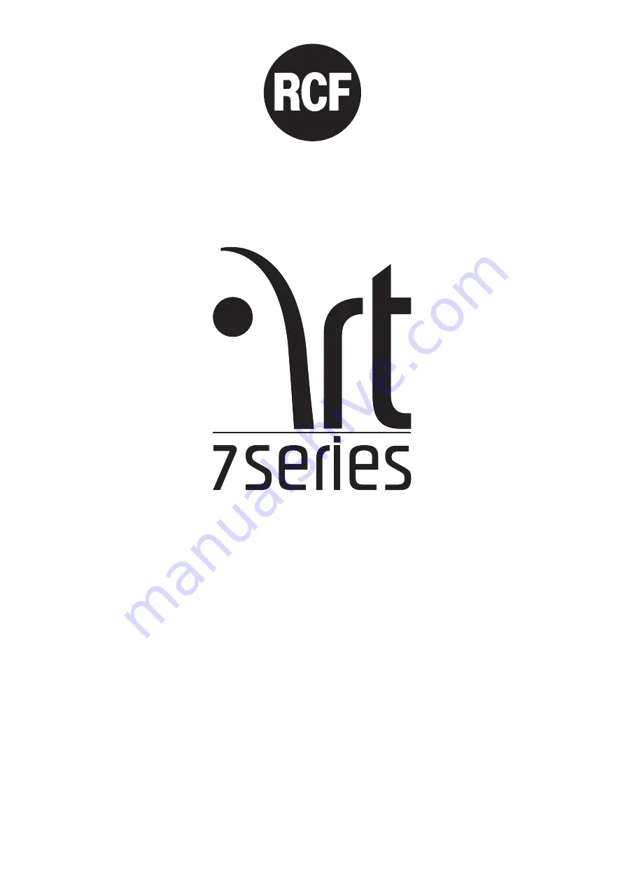 RCF ART 7series User Manual Download Page 1