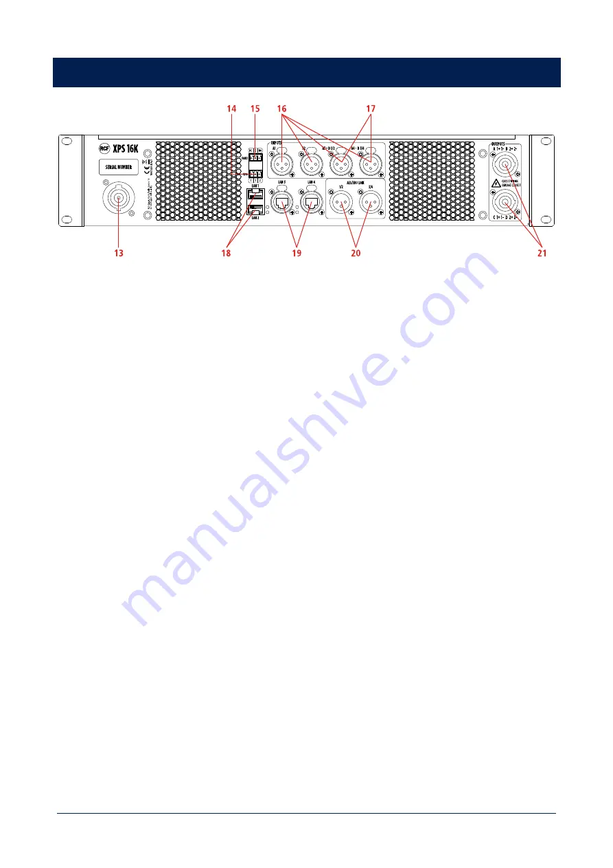 RCF XPS 16K Owner'S Manual Download Page 13