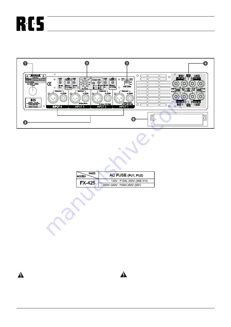 RCS FX-425 Скачать руководство пользователя страница 4