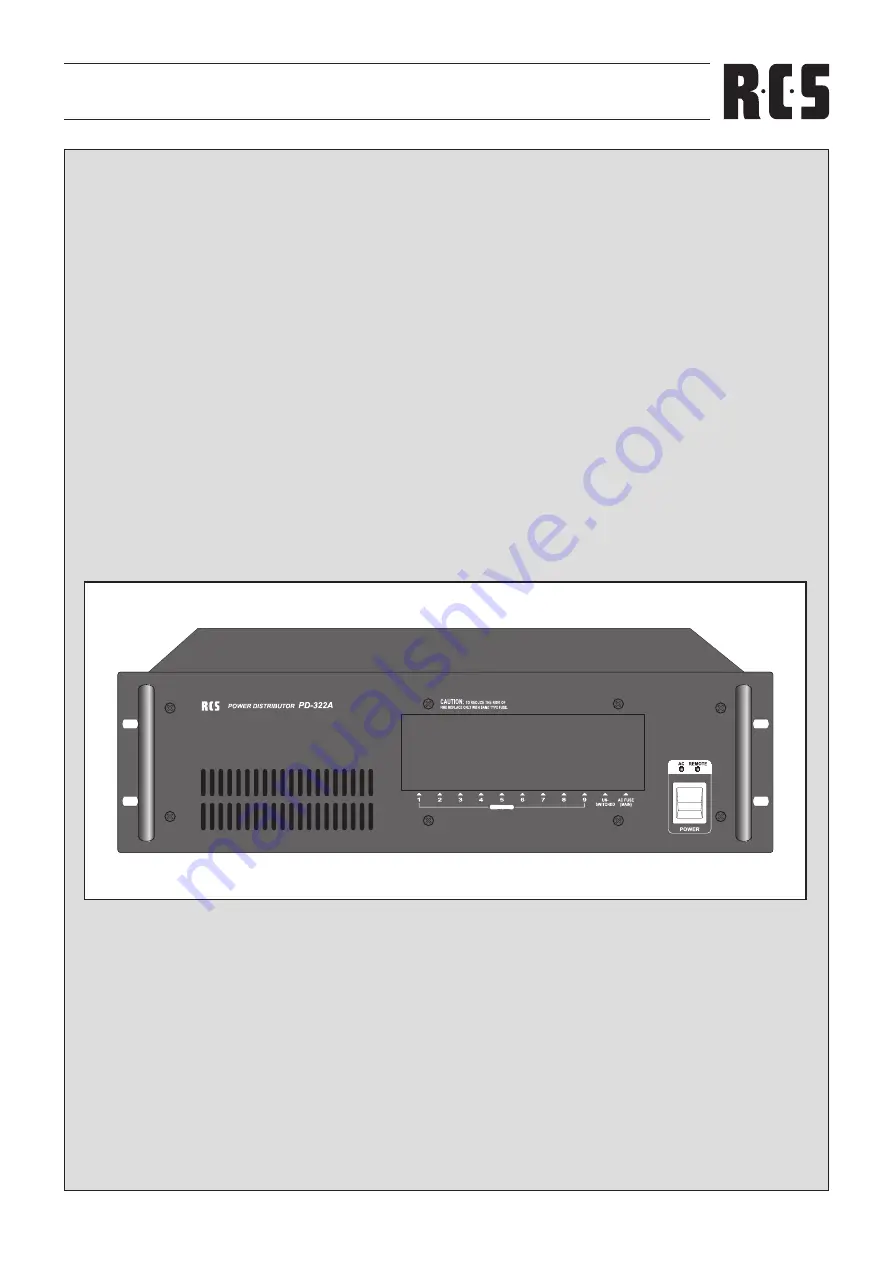 RCS PD-322 A Скачать руководство пользователя страница 1