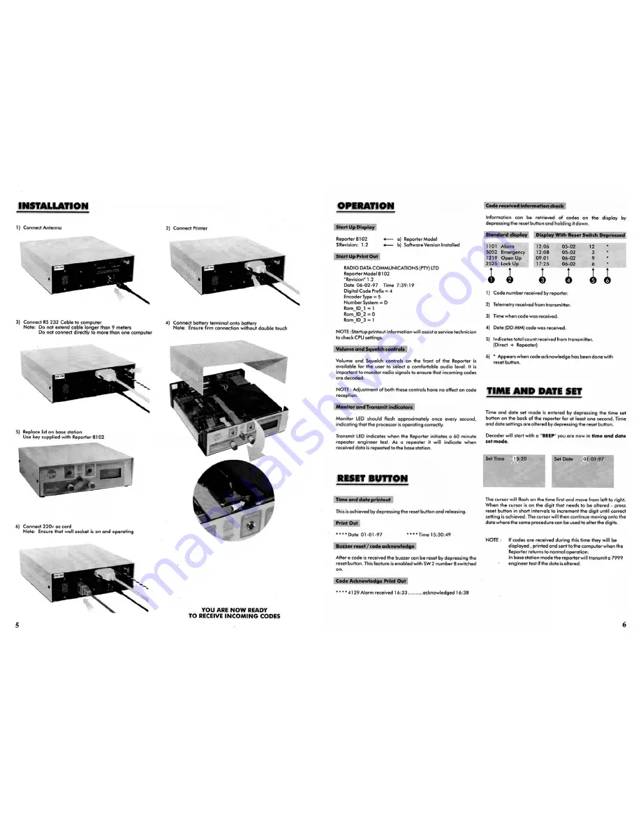 RDC REPORTER 8102 User Manual Download Page 6