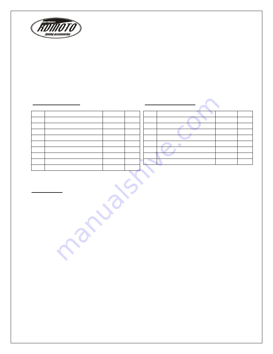 RDMOTO CF27 Quick Start Manual Download Page 1