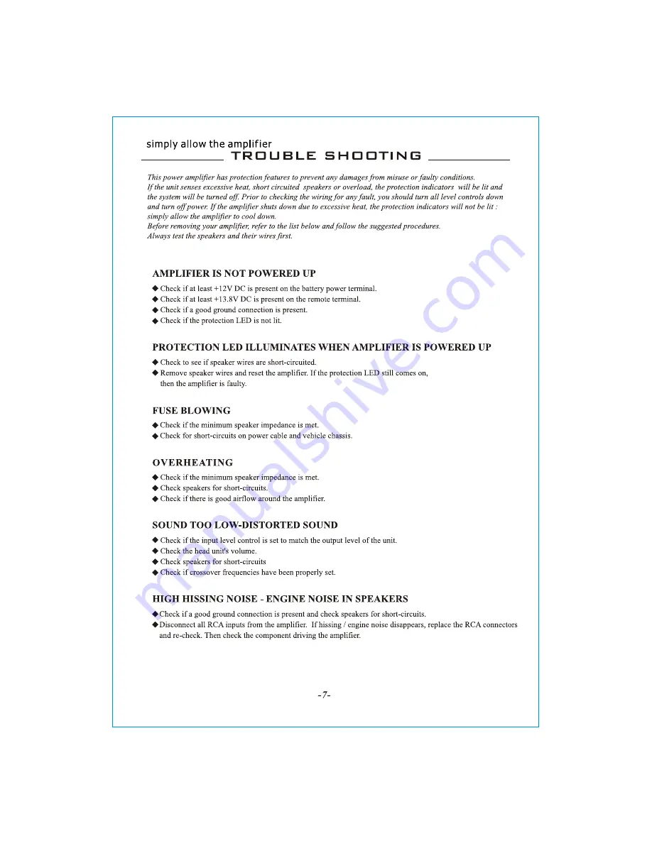 RE Audio XTX 10K Owner'S Manual Download Page 7