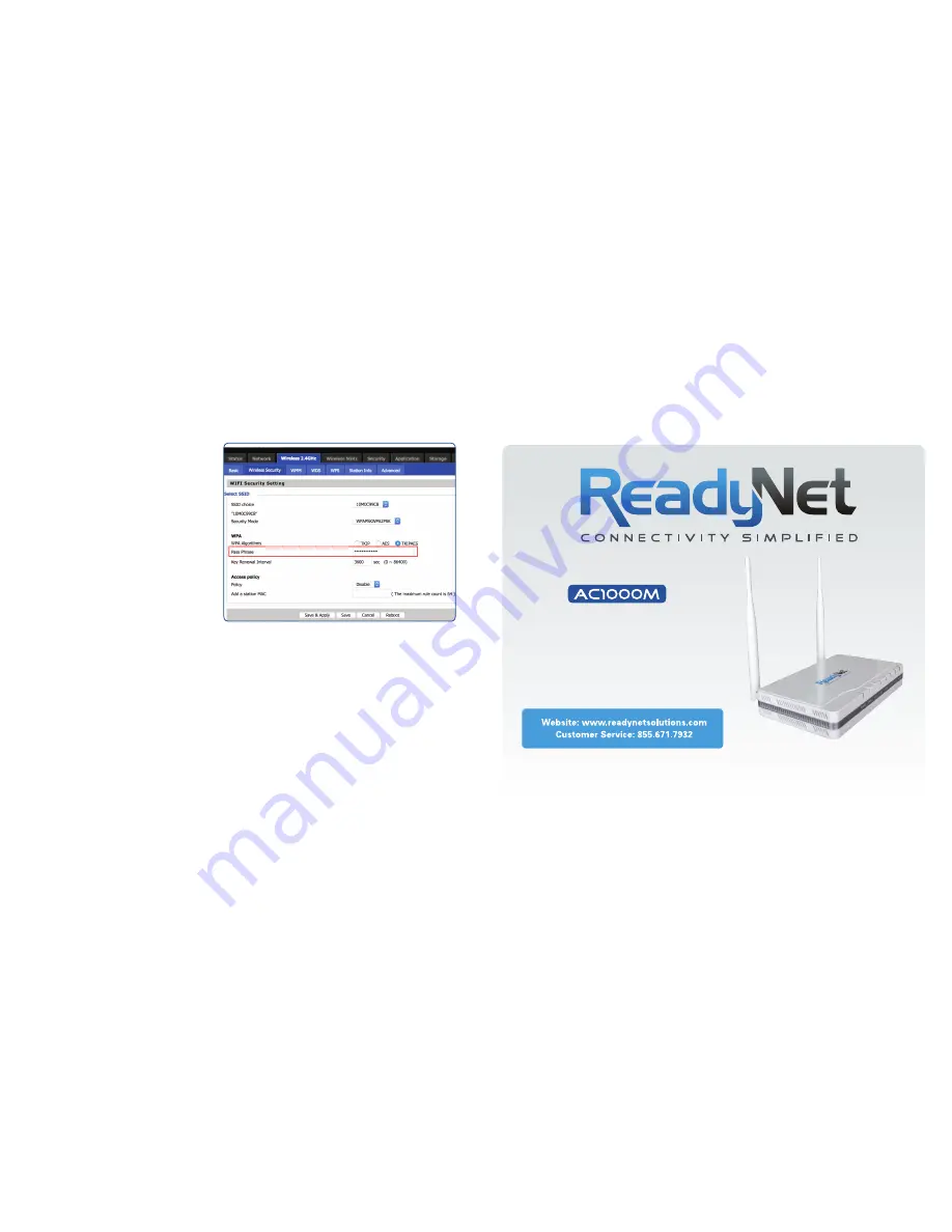 ReadyNet AC1000M Quick Installation Manual Download Page 1